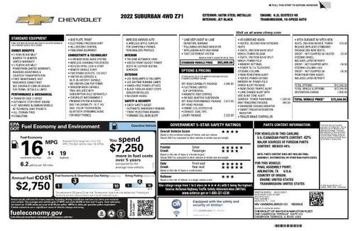 Satin Steel Metallic 2022 Chevrolet Suburban Z71
