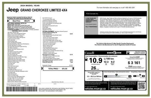 Bright White Clearcoat 2024 Jeep Grand Cherokee Limited