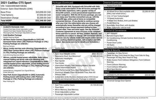 Satin Steel Metallic 2021 Cadillac CT5 Sport AWD