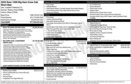 Redline 2 Coat Pearl 2022 RAM 1500 Big Horn