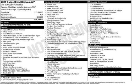 2016 Dodge Grand Caravan AVP/SE