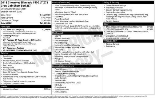 2018 Chevrolet Silverado 1500 LT