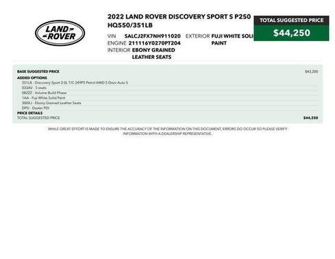 2022 Land Rover Discovery Sport S