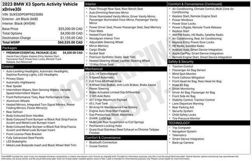 Jet Black 2023 BMW X3 xDrive30i