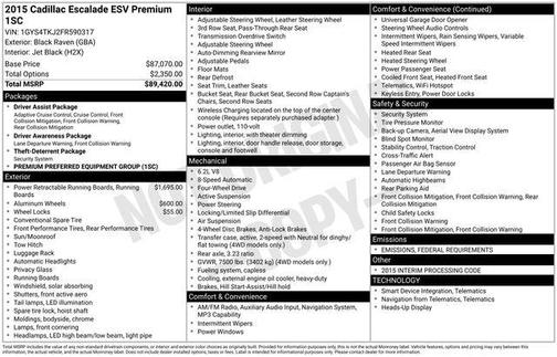 2015 Cadillac Escalade ESV Premium