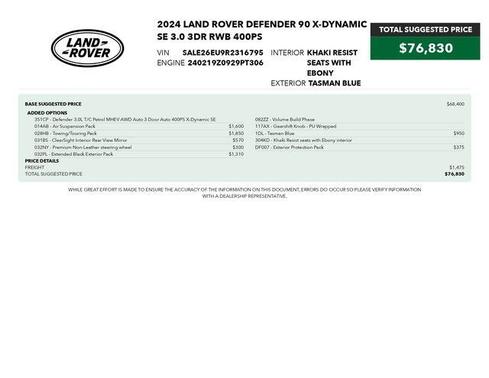 2024 Land Rover Defender P400 X-Dynamic SE