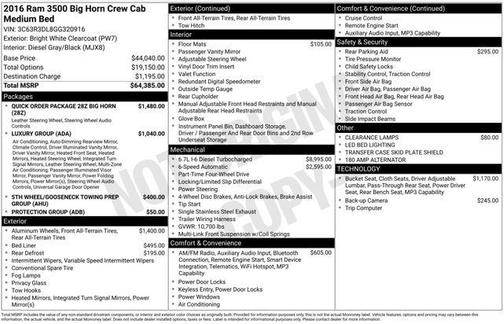2016 RAM 3500 Big Horn