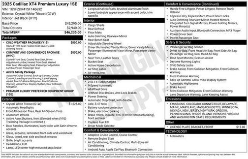 2025 Cadillac XT4 Premium Luxury