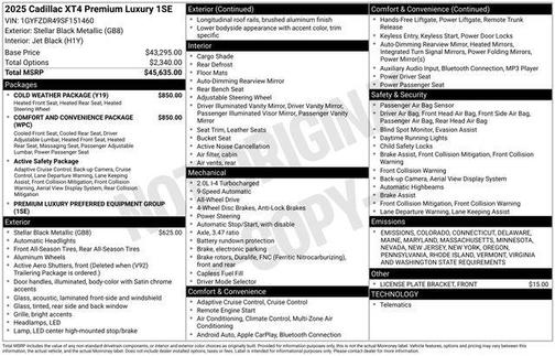 2025 Cadillac XT4 Premium Luxury