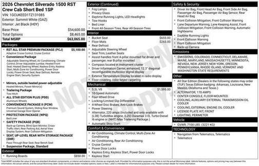 2026 Chevrolet Silverado 1500 RST