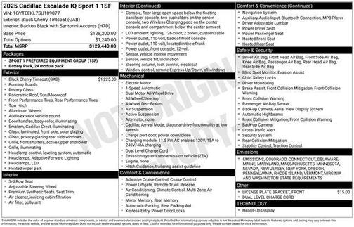 2025 Cadillac Escalade IQ Sport 1