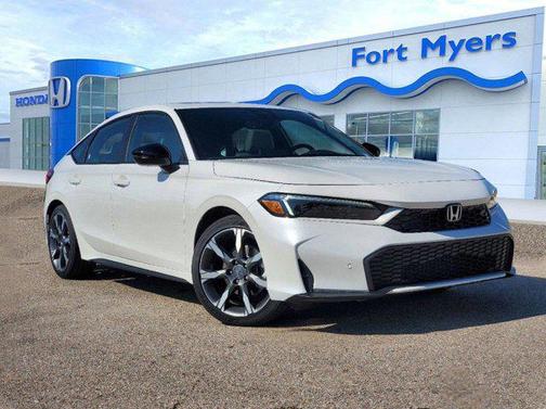 Platinum White Pearl 2026 Honda Civic Hybrid Sport Touring