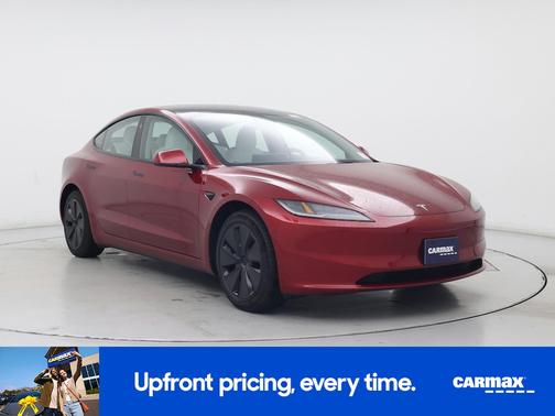 Red 2025 Tesla Model 3 Long Range