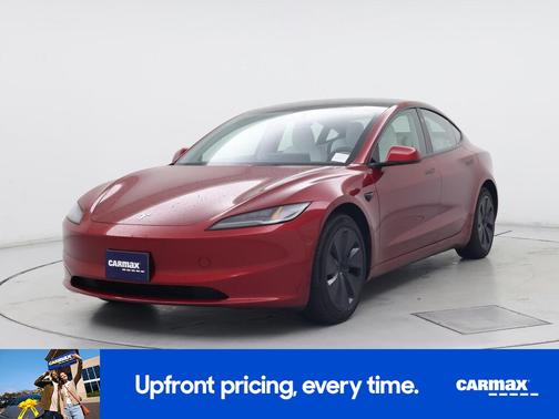 Red 2025 Tesla Model 3 Long Range