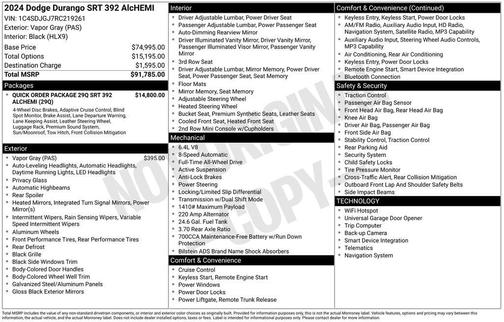 2024 Dodge Durango SRT 392 AlcHEMI AWD