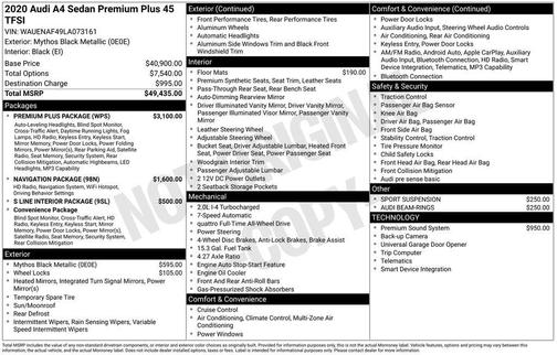 2020 Audi A4 45 Premium Plus