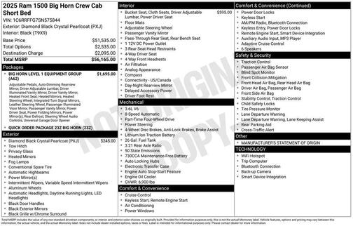 2025 RAM 1500 Big Horn/Lone Star