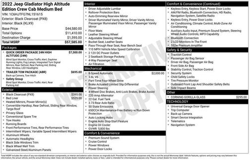 2022 Jeep Gladiator High Altitude 4x4