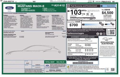 Vapor Blue 2023 Ford Mustang Mach-E Premium