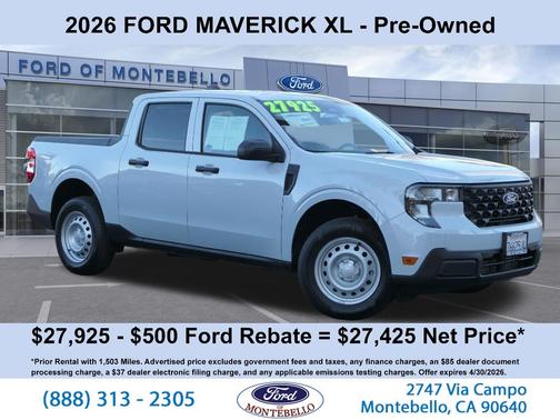 White Metallic 2026 Ford Maverick XL