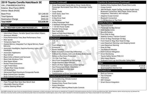 2019 Toyota Corolla Hatchback SE