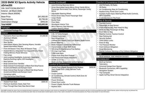 2020 BMW X3 sDrive30i