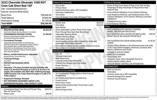 Summit White 2022 Chevrolet Silverado 1500 RST