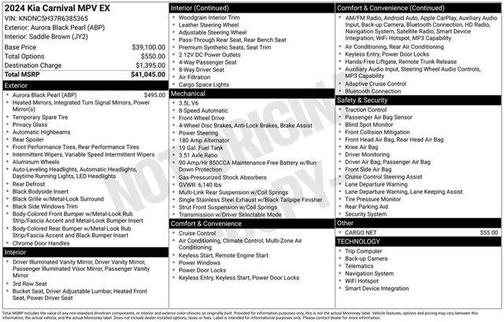Aurora Black 2024 Kia Carnival EX