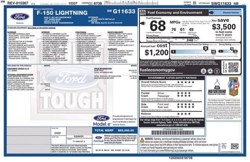 Space White Metallic 2025 Ford F-150 Lightning XLT