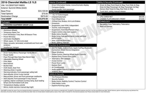 2016 Chevrolet Malibu LS