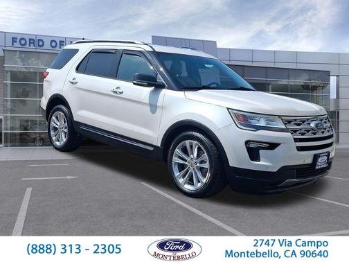 White Platinum Clearcoat Metallic 2019 Ford Explorer XLT