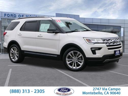 White Platinum Clearcoat Metallic 2019 Ford Explorer XLT