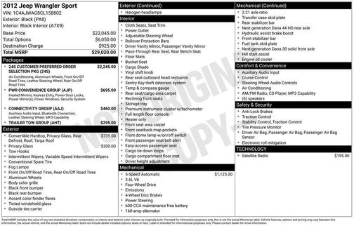 2012 Jeep Wrangler Sport