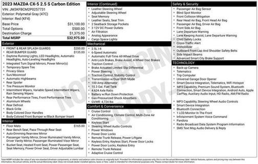 Polymetal Gray Metallic 2023 Mazda CX-5 2.5 S Carbon Edition