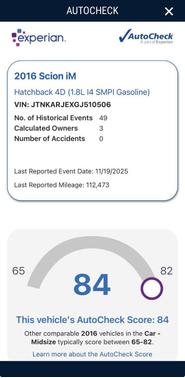 2016 Scion iM Base 4dr Hatchback CVT
