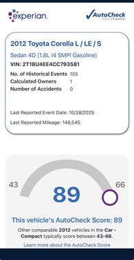 2012 Toyota Corolla LE