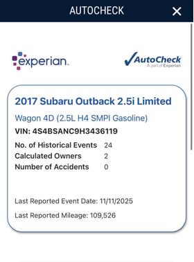 2017 Subaru Outback 2.5i Limited