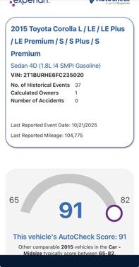 2015 Toyota Corolla S Plus