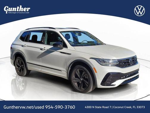 Opal White Pearl Effect 2023 Volkswagen Tiguan 2.0T SE R-Line Black