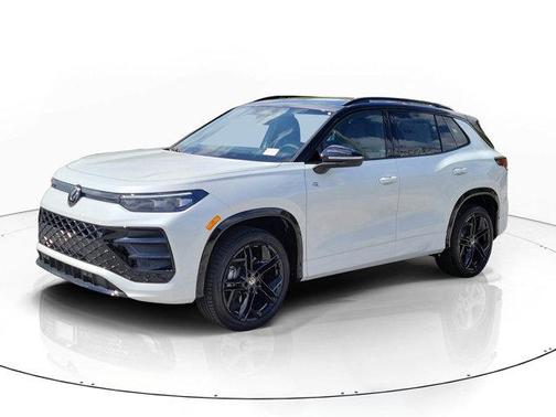 Opal White W/Deep Black Roof 2026 Volkswagen Tiguan 2.0T SE R-Line Black