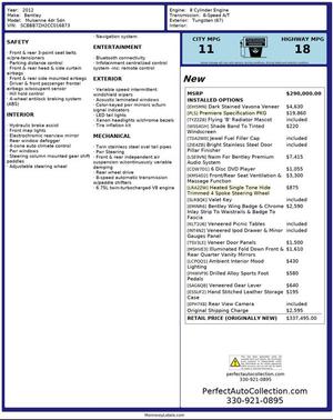 2012 Bentley Mulsanne 4D Sedan