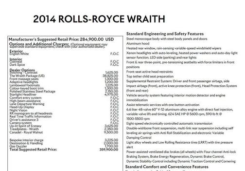 2014 Rolls-Royce Wraith 2D Coupe