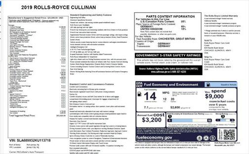 2019 Rolls-Royce Cullinan 4D Sport Utility