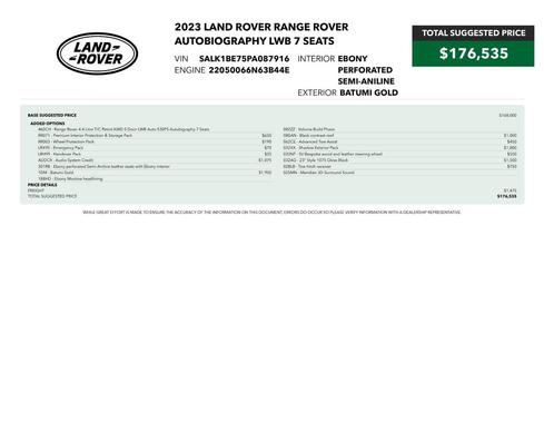 Batumi Gold Metallic 2023 Land Rover Range Rover Autobiography