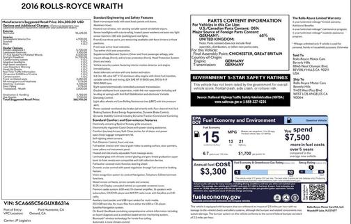 2016 Rolls-Royce Wraith 2D Coupe