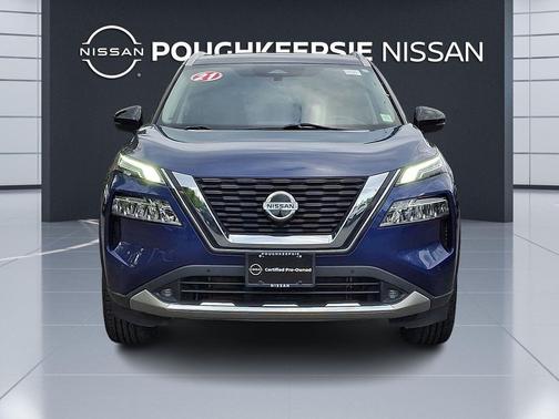 Caspian Blue Metallic/Super Black 2021 Nissan Rogue Platinum