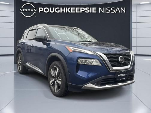 Caspian Blue Metallic/Super Black 2021 Nissan Rogue Platinum