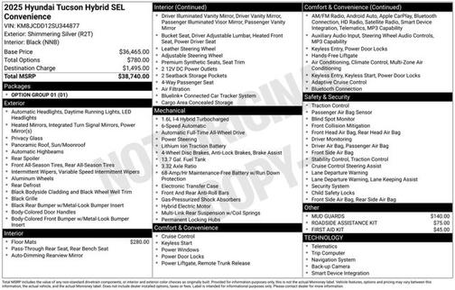 Silver 2025 Hyundai TUCSON Hybrid SEL Convenience