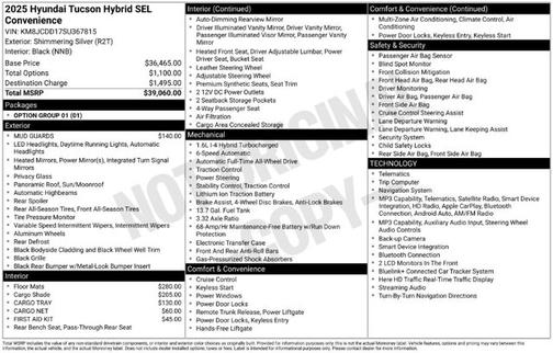 Silver 2025 Hyundai TUCSON Hybrid SEL Convenience