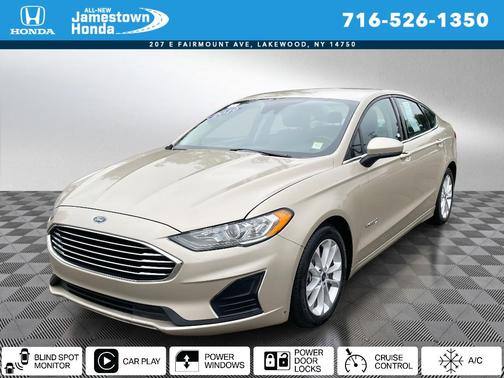 White Gold Metallic 2019 Ford Fusion Hybrid SE